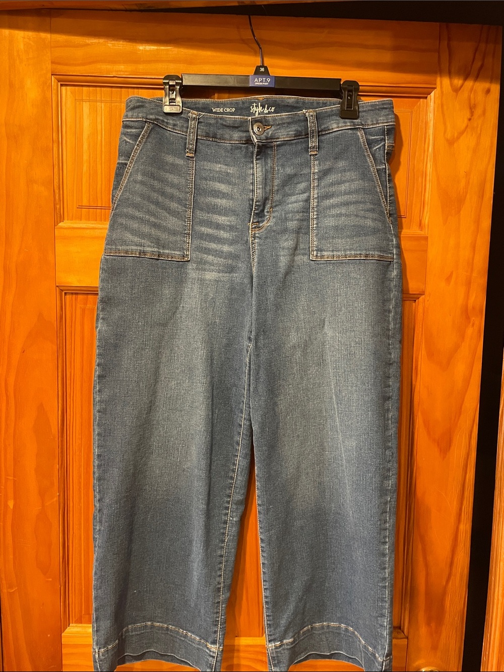 Style & Co Mid Blue Wide Crop Capris